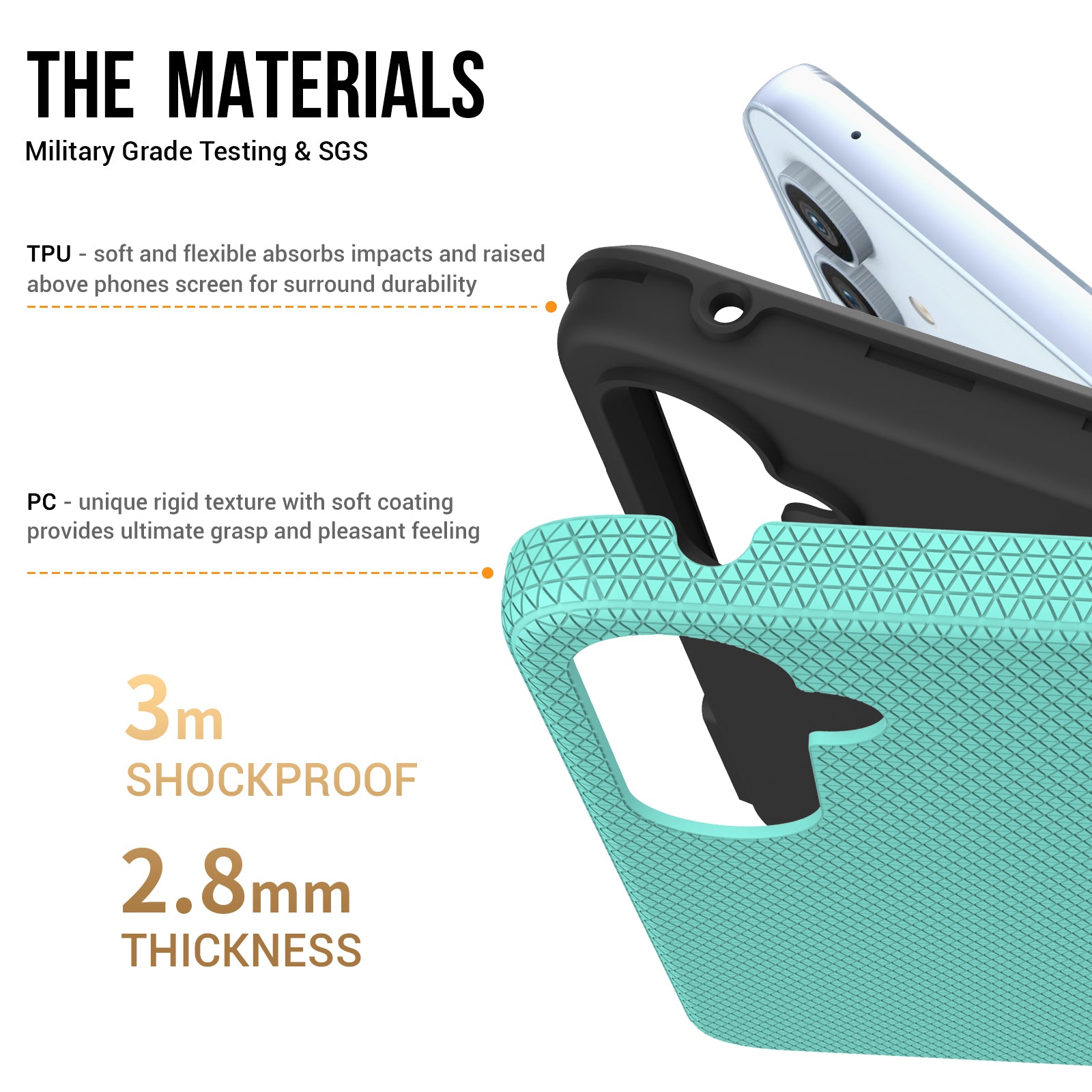 TPU PC Shell for Samsung Galaxy A54 5G Triangle Military Grade Drop-proof Back Cover Protective Case TPU PC Shell for Samsung Galaxy A54 5G Triangle Military Grade Drop-proof Back Cover Protective Case